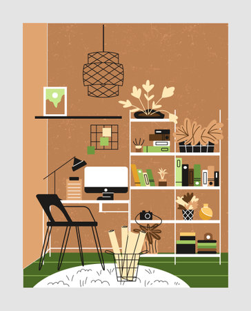 Stylish home interiorのイラスト素材