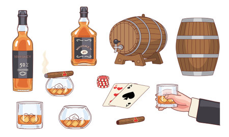 Set of whiskeyのイラスト素材