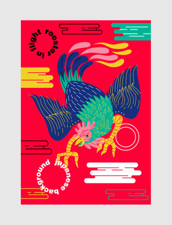 Japanese style posterのイラスト素材