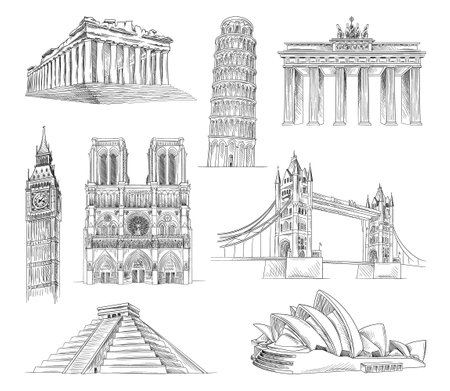 Line attractions of worldのイラスト素材