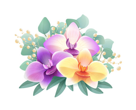 Watercolor wedding bouquetのイラスト素材