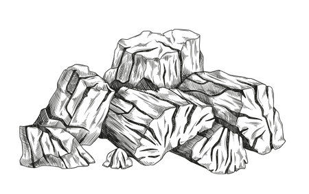 Coal pile lineのイラスト素材