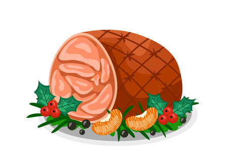 Traditional Christmas Foodのイラスト素材