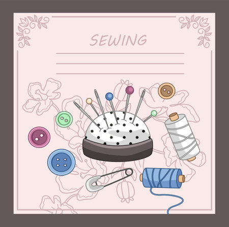 Banner with pincunshionのイラスト素材