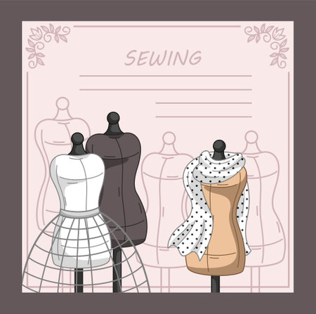 Square banner with mannequinsのイラスト素材