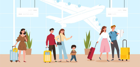 Passengers at airportのイラスト素材