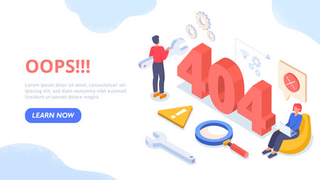 404 page isometric designのイラスト素材