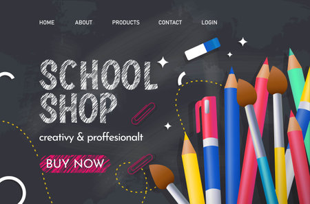 School web banner blackのイラスト素材