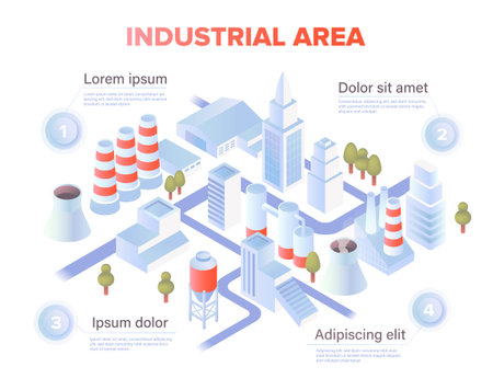Industrial city areaのイラスト素材