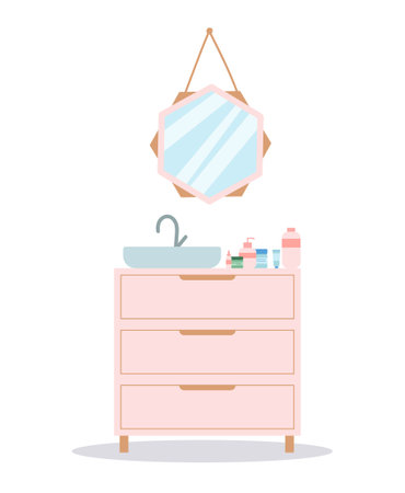 Bathroom nightstand conceptのイラスト素材
