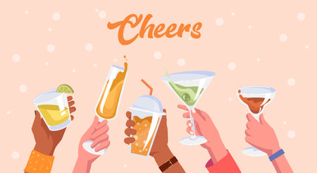 Cheers summer conceptのイラスト素材