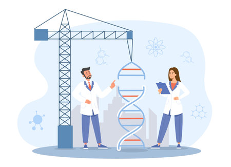 DNA construction conceptのイラスト素材