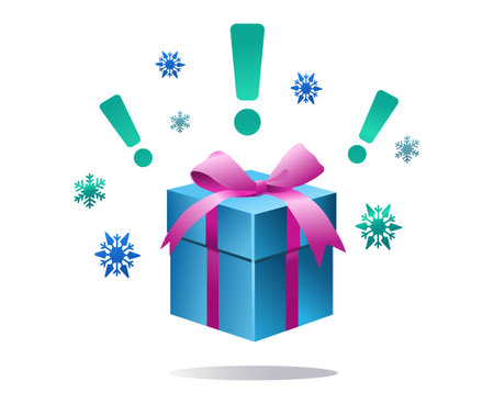 Gift with exclamation pointsのイラスト素材
