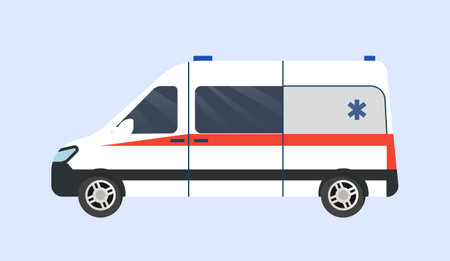 Ambulance car side viewのイラスト素材