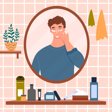 Men skincare routineのイラスト素材