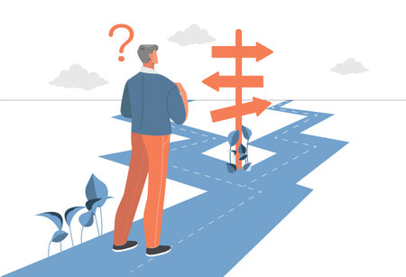 Man choose pathのイラスト素材