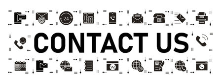 Contact us bannerのイラスト素材
