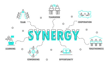 Synergy icons textのイラスト素材
