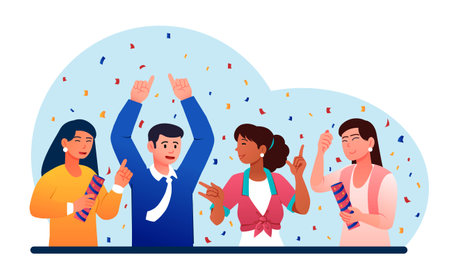 Happy team conceptのイラスト素材