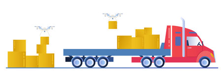 Logistics truck conceptのイラスト素材