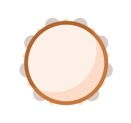 Beige tambourine conceptのイラスト素材