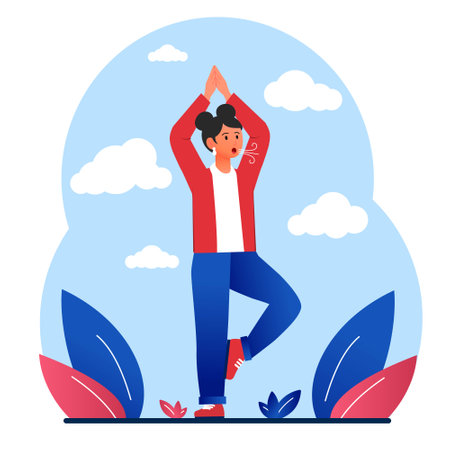 Breathing exercise conceptのイラスト素材