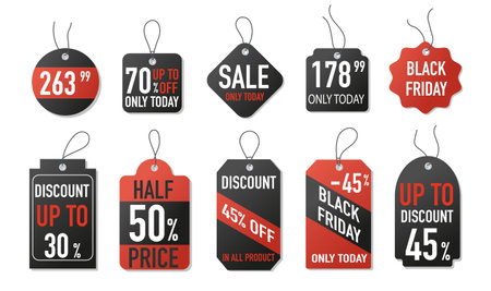 Pricetags black friday setのイラスト素材
