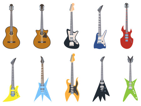 Set of different guitarsのイラスト素材