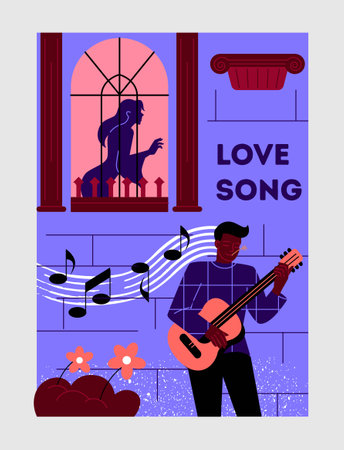 Man sings love songのイラスト素材