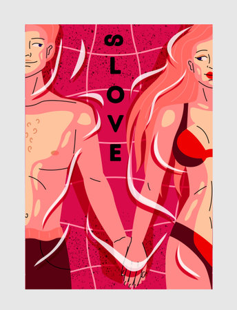 Man and woman in loveのイラスト素材