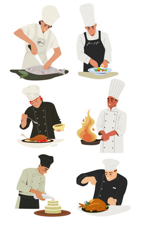 Set of chefsのイラスト素材