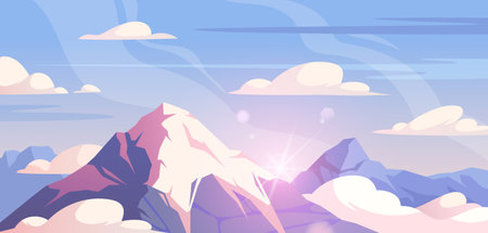 Panorama with mountainsのイラスト素材