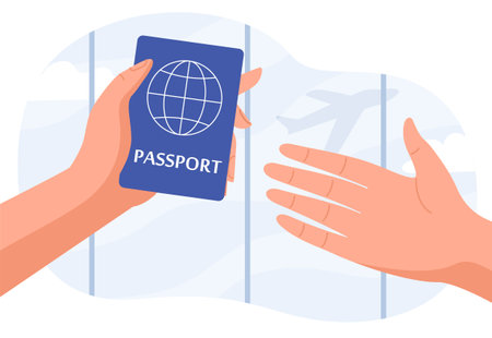 Hand giving passportのイラスト素材