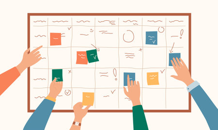 Task whiteboard conceptのイラスト素材