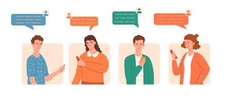 Virtual meeting conceptのイラスト素材