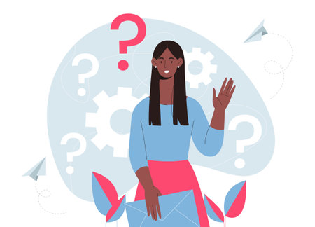 Businesswoman asking questionのイラスト素材