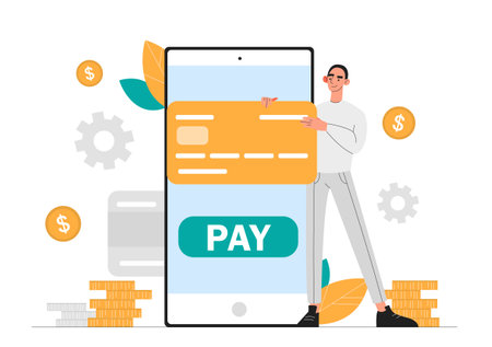 Man with credit cardのイラスト素材