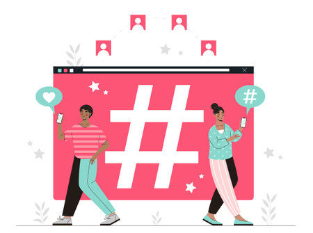 People near hashtagのイラスト素材