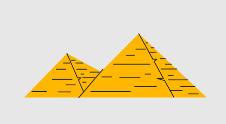 Egyptian yellow pyramids conceptのイラスト素材