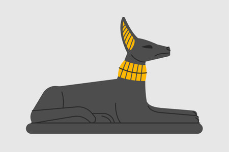 Egyptian dog statueのイラスト素材