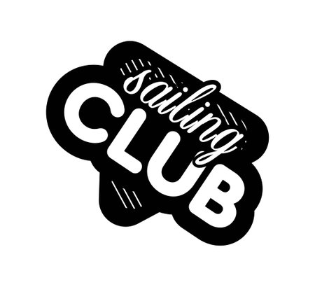 Sailing club black and whiteのイラスト素材