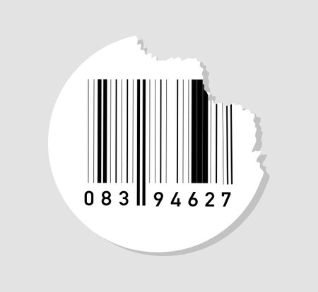 Round pricetag barcode conceptのイラスト素材