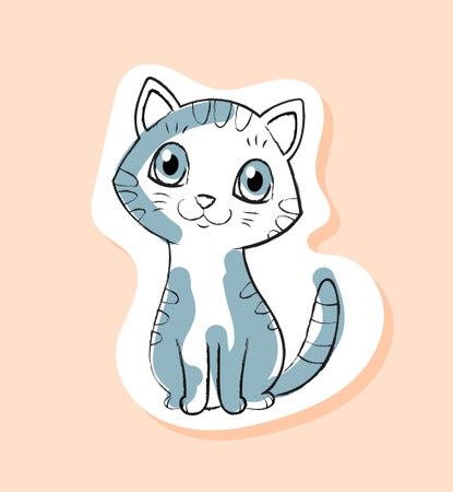 Cute cat stickerのイラスト素材