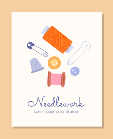 Needlework poster conceptのイラスト素材