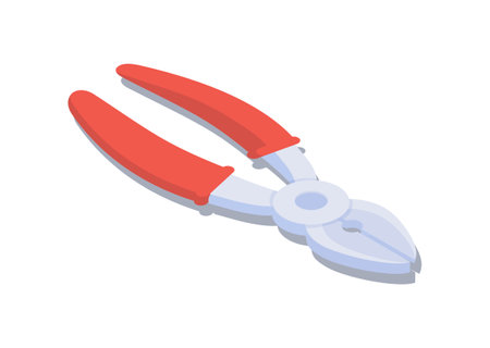 Isometric red pliers conceptのイラスト素材