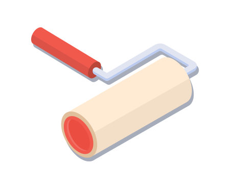 Isometric painting roller conceptのイラスト素材