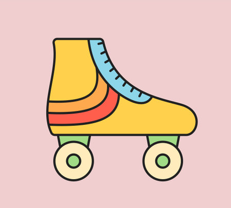 Retro roller skate conceptのイラスト素材