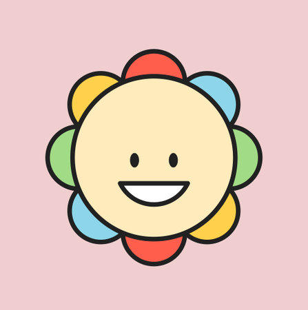 Retro colorful flower conceptのイラスト素材