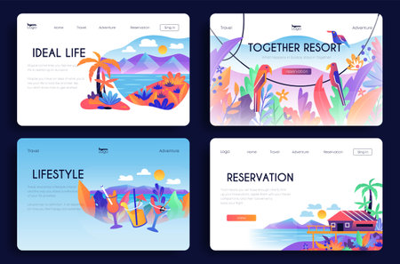 Summer vacation banners setのイラスト素材