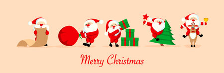 Banner with Santa Clausのイラスト素材